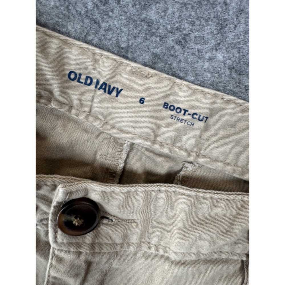 Old Navy Boot-Cut Stretch Khaki Pants 6 Tan Cotton Blend Casual Workwear - Picture 3 of 9